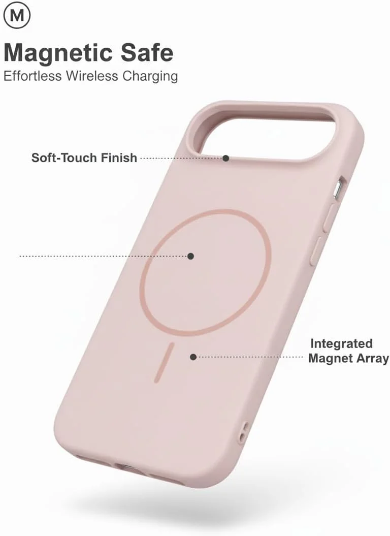 Mobcos Mobcos iPhone 17 Air Pink Mobcos iPhone 17 Air Pink Luxury Magnetic Compatible for iPhone Series – Shockproof, Slim Fit, Soft-Touch Protective Cover with Magnetic Wireless Charging Support  | Best Price UAE