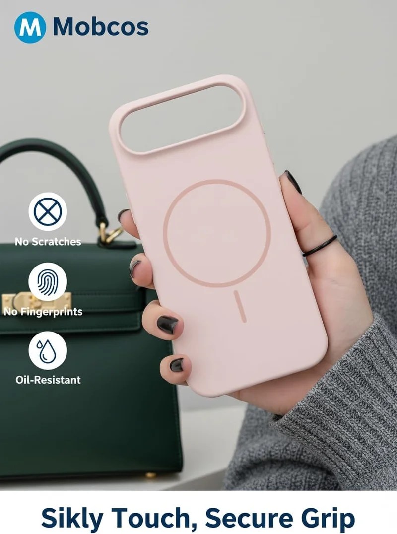 Mobcos Mobcos iPhone 17 Air Pink Mobcos iPhone 17 Air Pink Luxury Magnetic Compatible for iPhone Series – Shockproof, Slim Fit, Soft-Touch Protective Cover with Magnetic Wireless Charging Support  | Best Price UAE