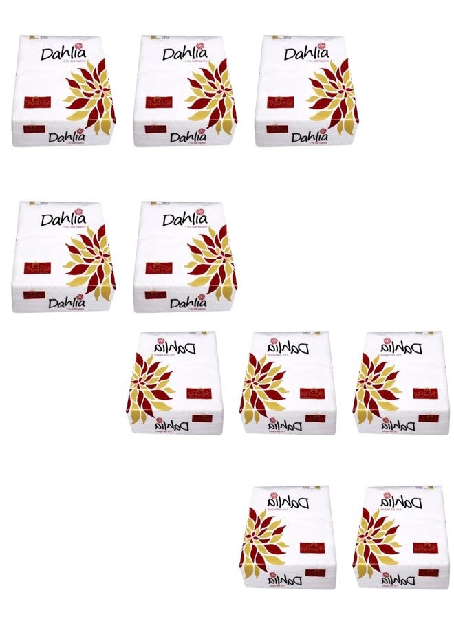 Green Tree Dahlia Double Ply Premium Facial Tissue Paper Napkins 40x40 CM 50 Pull Per Pack Eco Friendly Disposable Biodegradable Everyday Pack of 10 - Image 1