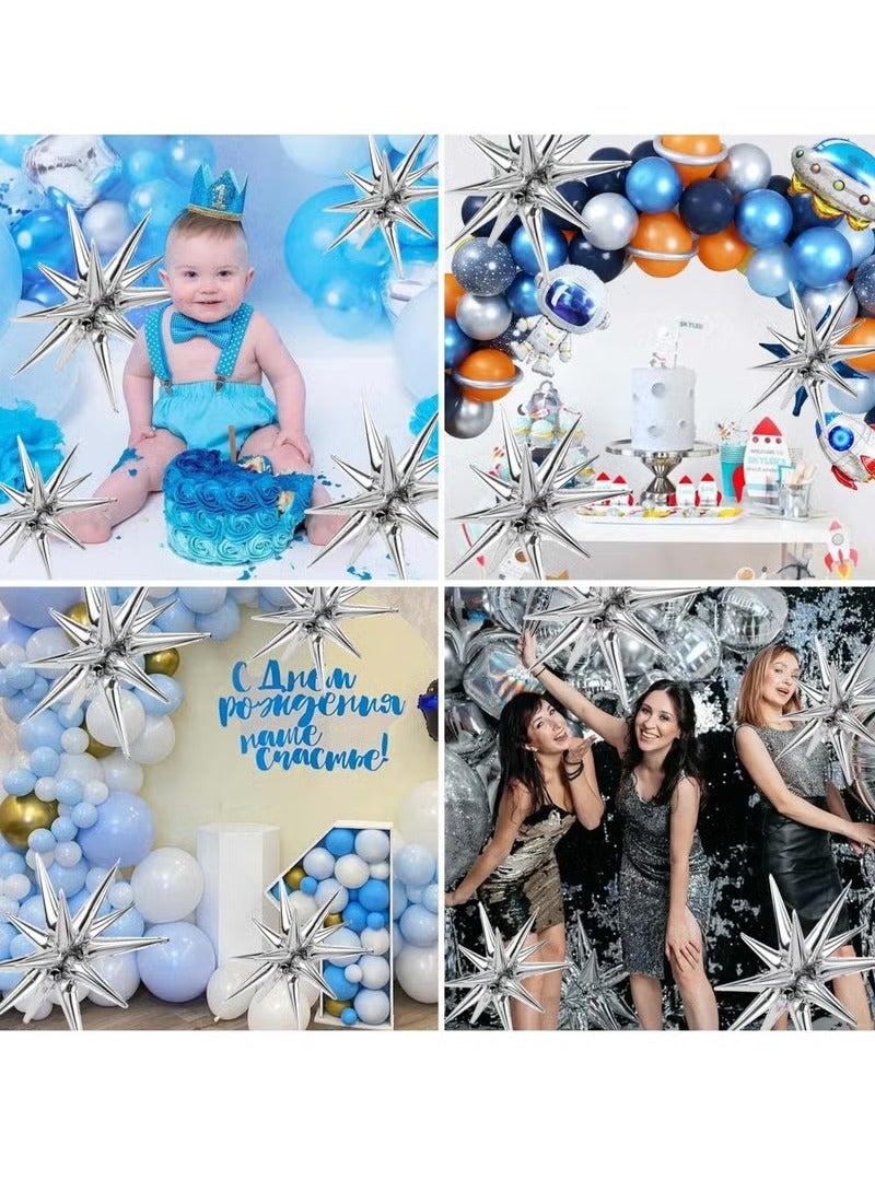 الضفدع الحقيقي 8 عبوات من بالونات النجوم، بالونات فضية ضخمة من رقائق الفويل المتفجرة لأعياد الميلاد، وحفلات استقبال المولود الجديد، وحفلات الزفاف، وحفلات العزوبية، ومستلزمات تزيين حفلات الديسكو - Image 4