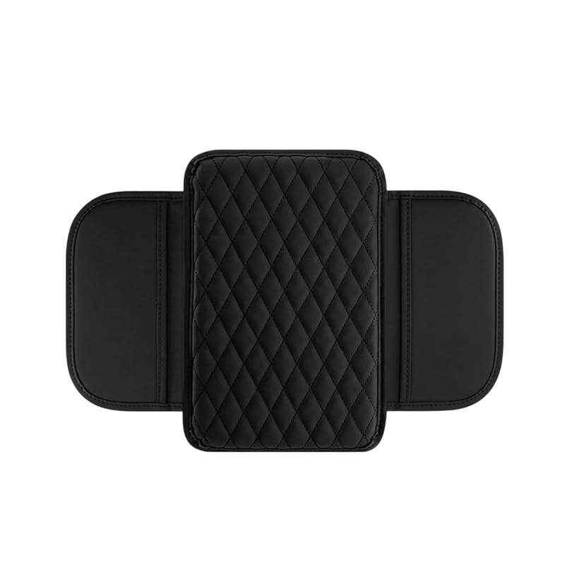 NETXE Upgraded Car Center Console Cover | Microfiber Leather Armrest Cushion with 2 Storage Pockets | Universal Fit Car Armrest Protector for Most Vehicles | Comfortable & Durable (Black) - Image 1