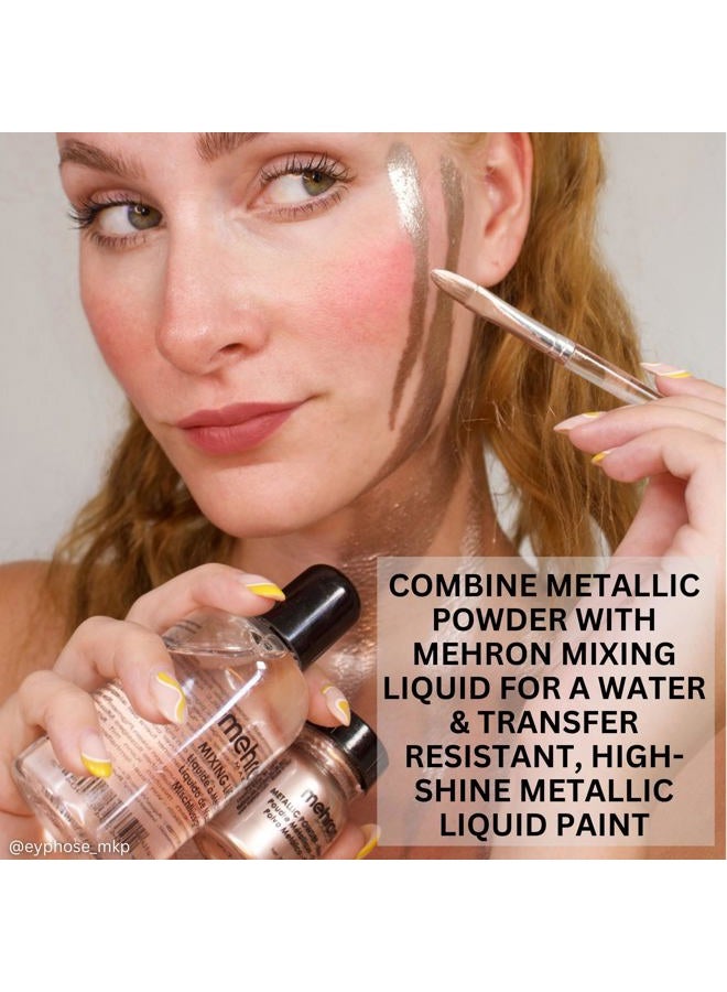 mehron بودرة مكياج معدنية | صبغة بودرة كروم معدنية للوجه والجسم، ظلال العيون، وكحل العين 0.5 أونصة (14 جرام) (فضي) - Image 4