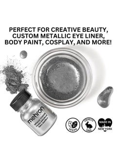 mehron Makeup Metallic Powder | Metallic Chrome Powder Pigment for Face & Body Paint, Eyeshadow, and Eyeliner .5 oz (14 g) (Silver)  - Image 3
