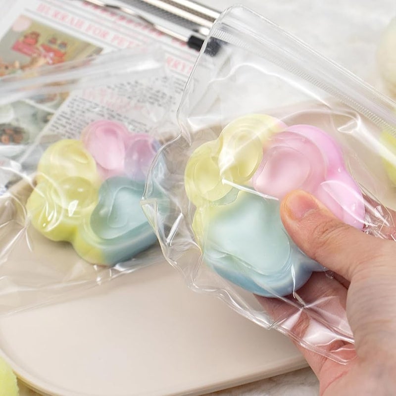 كيوت ستون 2Pcs Taba Squishy Cat Paw Squeeze Toys, Cute Cat Paw Squishy Toys for Stress Relief, Soft Jelly Kitty Squeeze Fidget Toys, Sensory Fidget Decompression Toy for Adults - Image 2