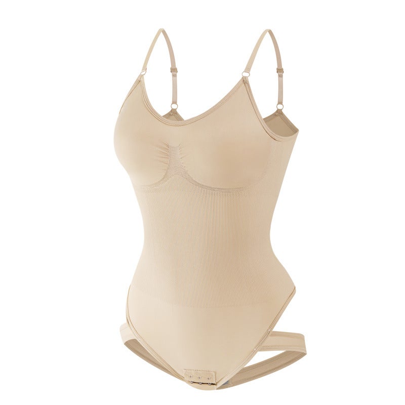 Seamless Body Shaping Tummy Control Camisole Corset Thong Bodysuit Plus Size Hip Lift Waist Cincher Hollow-Out - Image 1
