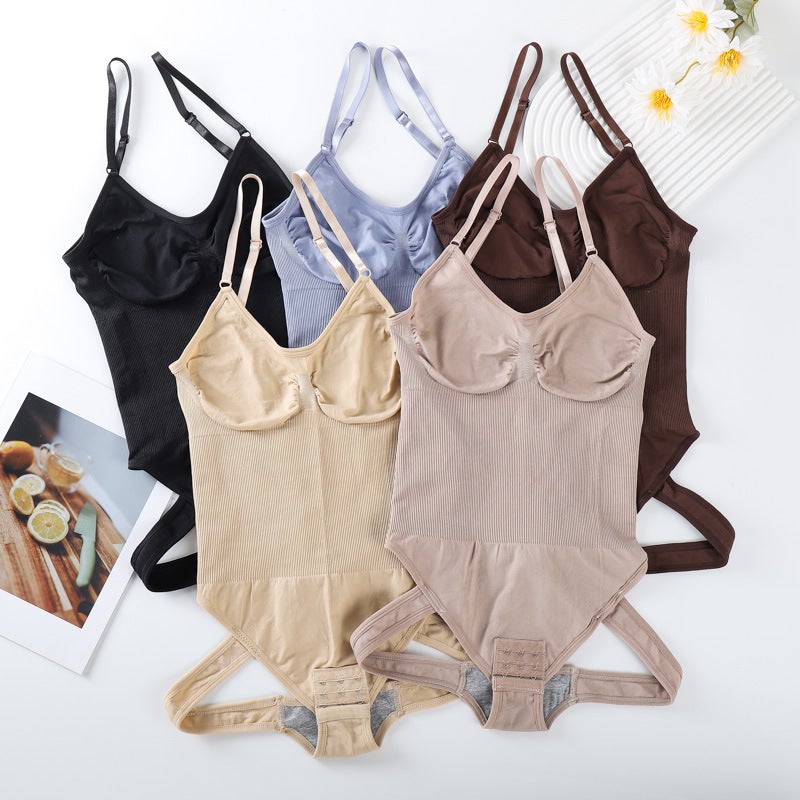 Seamless Body Shaping Tummy Control Camisole Corset Thong Bodysuit Plus Size Hip Lift Waist Cincher Hollow-Out - Image 5