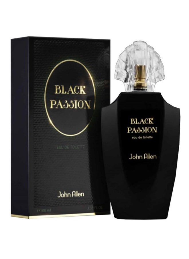 John Allen BLACK PASSION Eau De Toilette for Men 100ml – Luxurious Amber Woody Fragrance with Distinctive Notes  - Image 1