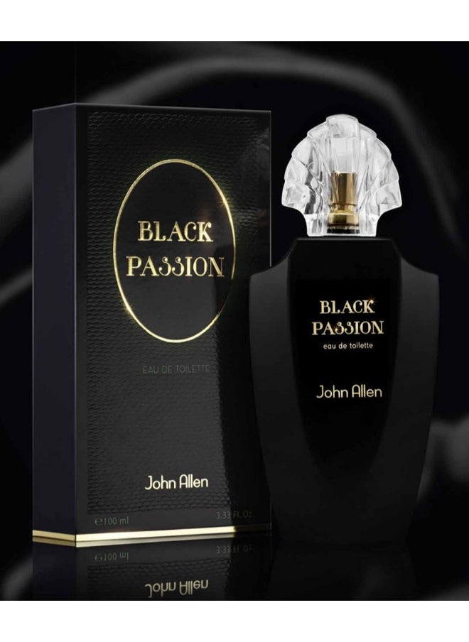 John Allen BLACK PASSION Eau De Toilette for Men 100ml – Luxurious Amber Woody Fragrance with Distinctive Notes  - Image 2