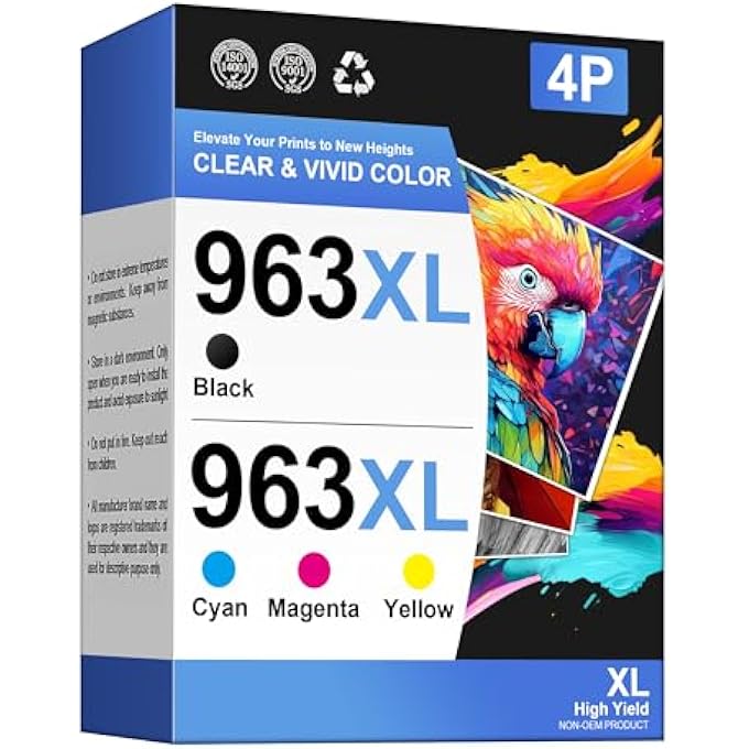 HEWLETT PACKARD 963XL MULTIPACK COMPATIBLE WITH HP 963 HP 963XL PRINTER CARTRIDGES FOR HP OFFICEJET PRO 9010 CARTRIDGES, 9020 9012 9022 9014 9015 9016 9018 9019 (963XL MULTIPACK, PACK OF 4) - Image 2