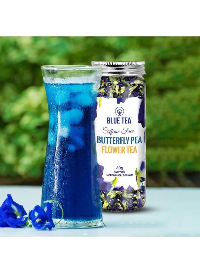 الشاي الأزرق شاي زهرة البازلاء الفراشة 30 جرام | 60+ كوب | شاي أعشاب خالي من الكافيين | مضادات الأكسدة الفائقة | ابراجيتا شانخبوشبي | غير معدل وراثيًا | ظهرت على خزان القرش | جرة PET قابلة لإعادة الاستخدام - Image 5