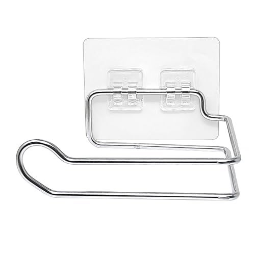 Stickzy Stainless Steel Adhesive Toilet Paper Holder - No-Drill Wall Mount Tissue Roll Stand, Rustproof Waterproof Bathroom Organizer & Kitchen Towel Rack, Small Size Silver (Pack of 1) - Image 4