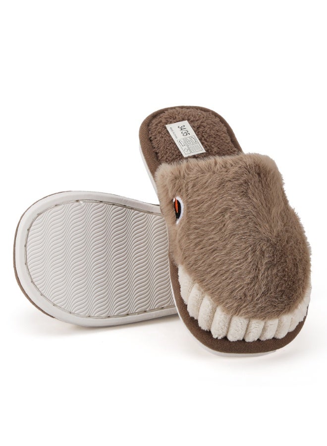 لاكي كيدز شباشب كرتونية للأطفال، أحذية منزلية على شكل حيوانات مضحكة بنعل غير قابل للانزلاق، أحذية داخلية مريحة من الفرو الدافئ للأولاد والبنات - Image 1