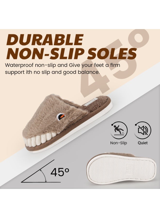 لاكي كيدز شباشب كرتونية للأطفال، أحذية منزلية على شكل حيوانات مضحكة بنعل غير قابل للانزلاق، أحذية داخلية مريحة من الفرو الدافئ للأولاد والبنات - Image 4