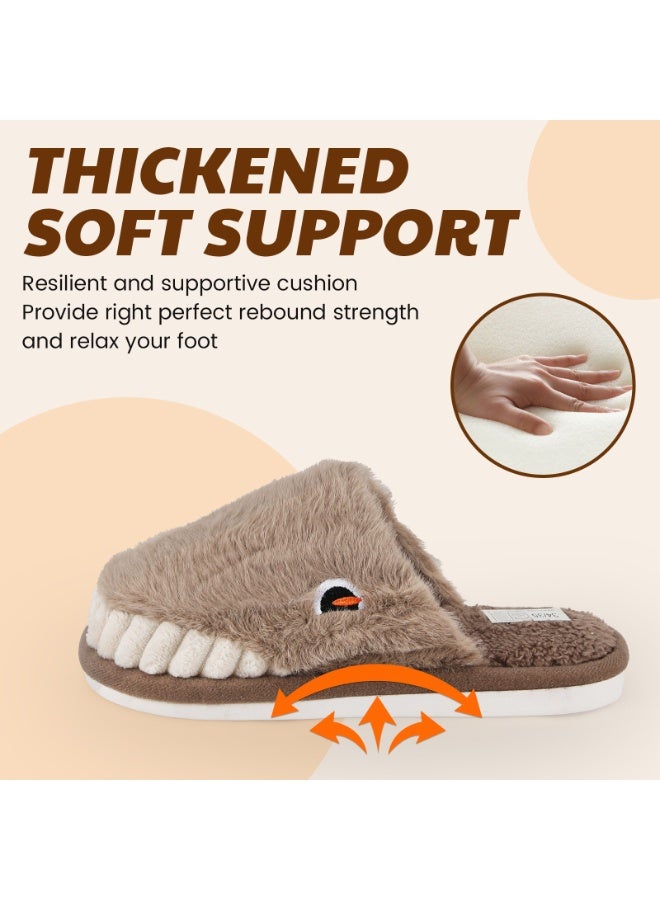 لاكي كيدز شباشب كرتونية للأطفال، أحذية منزلية على شكل حيوانات مضحكة بنعل غير قابل للانزلاق، أحذية داخلية مريحة من الفرو الدافئ للأولاد والبنات - Image 3