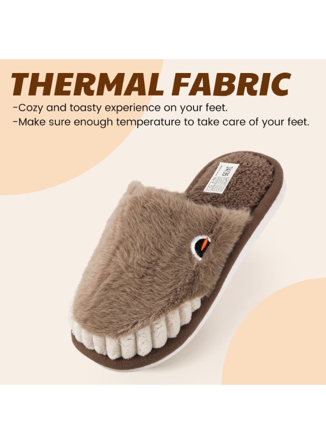 لاكي كيدز شباشب كرتونية للأطفال، أحذية منزلية على شكل حيوانات مضحكة بنعل غير قابل للانزلاق، أحذية داخلية مريحة من الفرو الدافئ للأولاد والبنات - Image 2