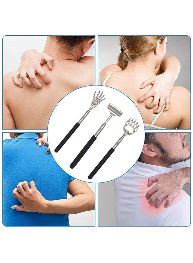 3PCS Expandable Back Scraper Portable, Stainless Steel Male And Female Scratching Device - Image 2