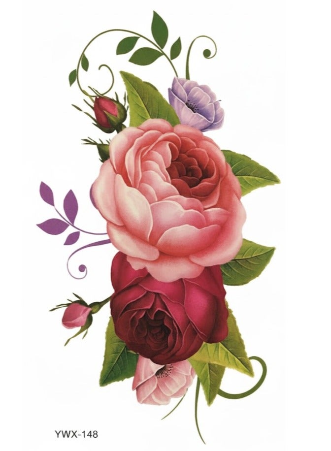 تاتو مؤقت شكل ورد ملونة وجذابة للانتباة - Image 1