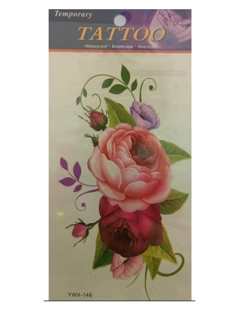تاتو مؤقت شكل ورد ملونة وجذابة للانتباة - Image 2