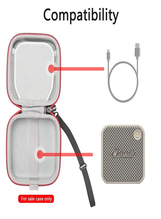 آر كيه باي كيس حقيبة حمل RLSOCO لسماعة مارشال ويلين/ويلين II اللاسلكية بتقنية بلوتوث | مقاومة للصدمات والغبار، مزودة بحزام معصم قابل للتعديل | تصميم حقيبة سفر بسحاب YKK وحماية من الخدوش - Image 3