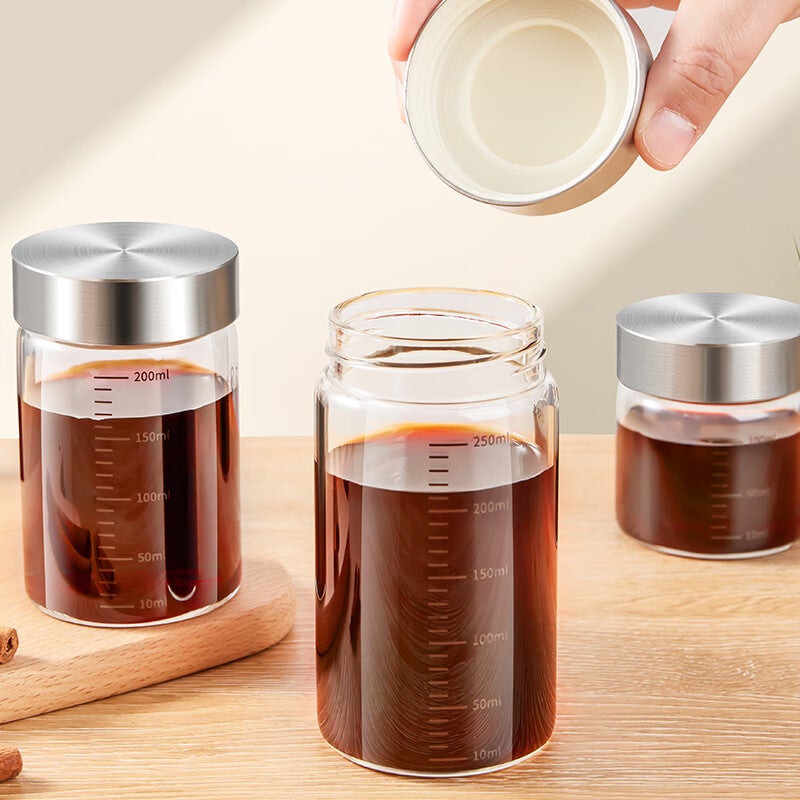 Baijie Chinese Herbal Medicine Bottles, Food-Grade High-Temperature Resistant Glass Jars, Sealed Containers, Chinese Herbal Medicine Storage Vessels, Liquid Storage Bottles, Medicine Bottles, 250ml - Image 2