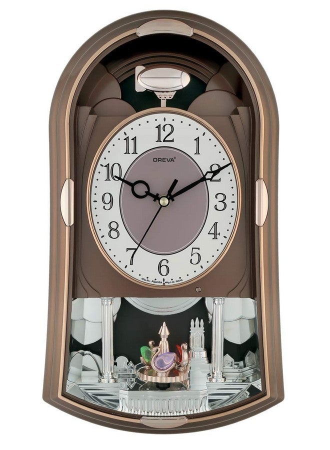 OREVA ساعة حائط أوريفا AQ-2187 بلاستيكية دوارة/متأرجحة وموسيقية (24.0 سم × 8.2 سم × 39.8 سم، كولا) - Image 1