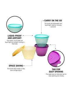 Tupperware Tupperware Plastic Container - 400ml, 6 Pieces, Multicolour  - Image 3