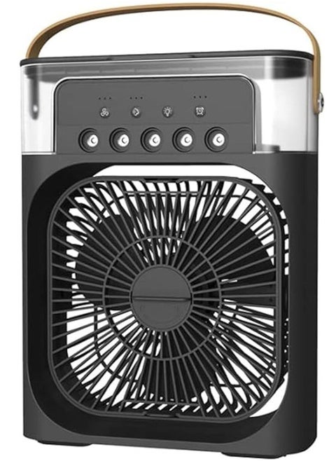 Portable Humidifier Air Cooler Fan for Home with 3 Speed Mode, Mist Fan with Water Spray, 7 Color LED and Timer, USB Personal Mini Cooler Desk Fan for Shop, Office, Kitchen (USB Powered