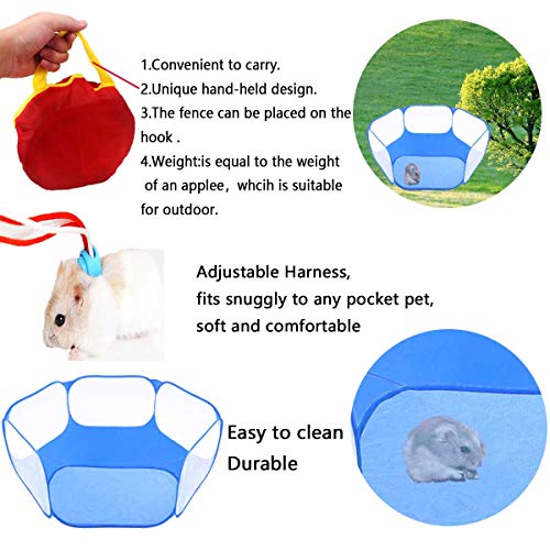GABraden Small Animals Tent,Reptiles Cage,Breathable Transparent Pet Playpen Pop Open Outdoor/Indoor Exercise Fence,Portable Yard Fence (Blue) - Image 5