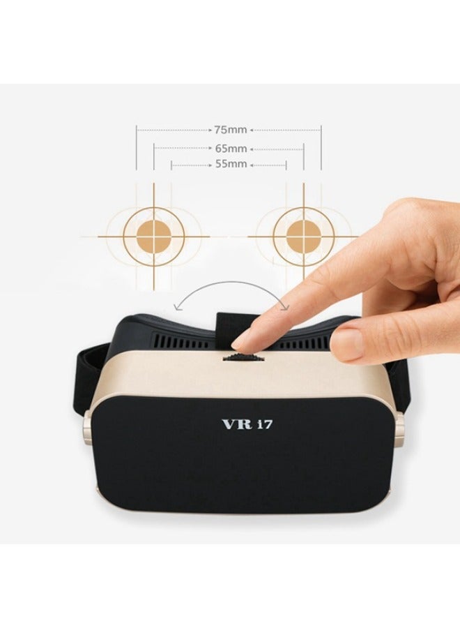 Vr I7 Mobile Phone 3d Glasses Vr Glasses VR Virtual Reality Glasses I352346-Color:Black + Gold - Image 3