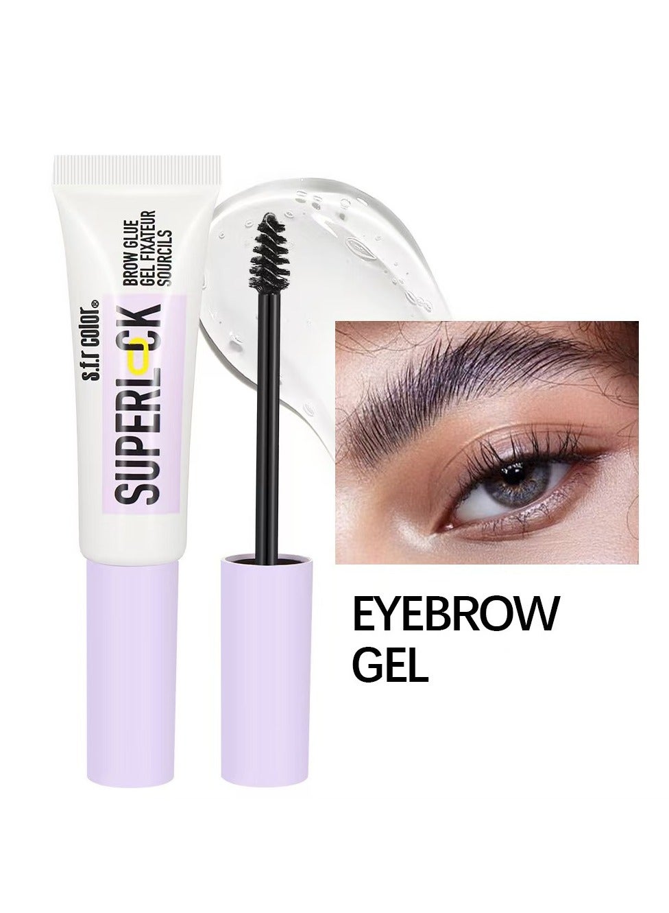 SFR New York, Super Lock Brow Glue Eyebrow Gel, Lightweight Brow Gel for Up To 24HR Hold, Clear, 1 Count