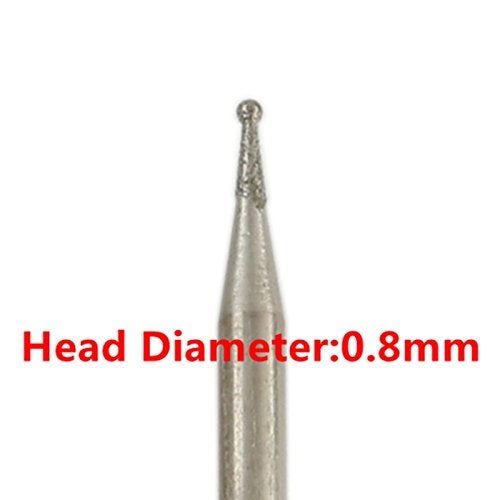 ILOVETOOL Diamond Grinding Head Bits Spherical 0.8mm Jade Carving Burrs Pack of 20Pcs - Image 3