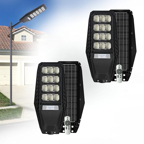 Homehop 200W All in One Solar Street Light Outdoor Waterproof Motion Sensor LED Wall Lamp for Home, Pathway & Garden with Remote Control (Cool White, Pack of 2) - Image 1