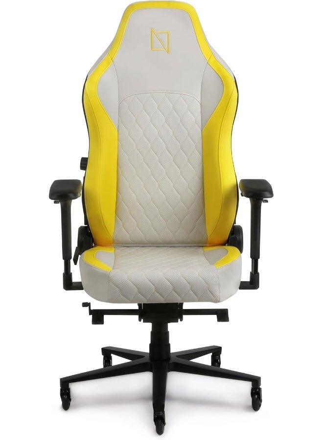 navo APEX PRIME, Premium Ergonomic Gaming Chair with Memory Foam Pillows, Magnetic Headrest & Integrated Lumbar Support System By NAVO (CloudLeather, LEMON) 