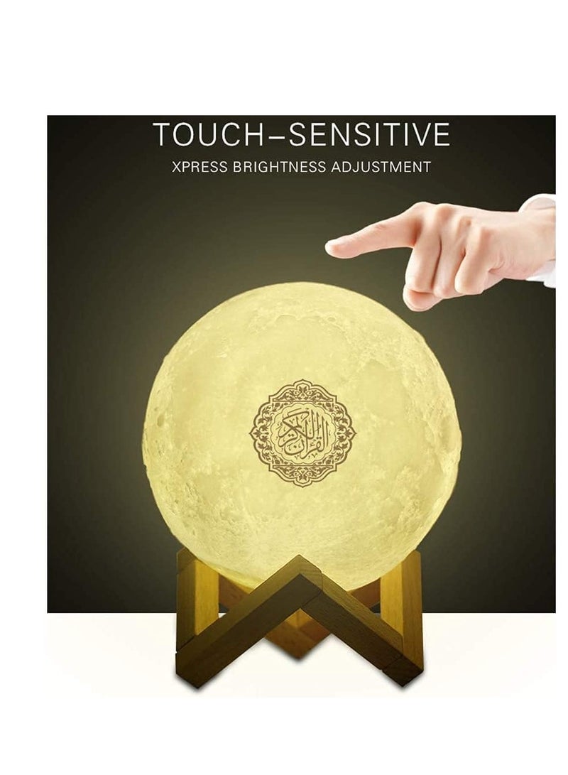 مكبر صوت للقرآن مزود بمصباح قمري مع جهاز تحكم عن بعد وكابل USB أبيض/بيج - Image 4