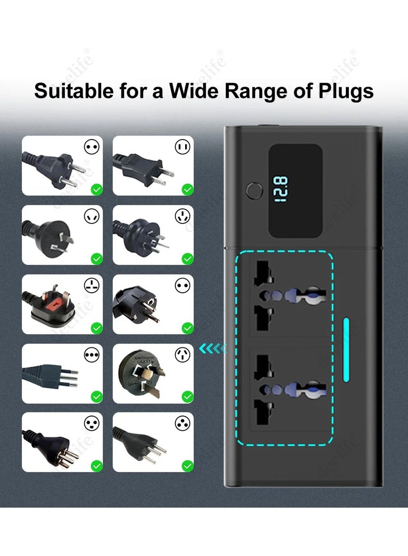 جديد محول سيارة 200 واط 12V DC إلى 220V AC شاشة LED 4 منافذ USB موجة جيبية نقية شحن سريع شاحن محول سيارة - Image 3