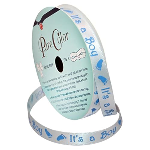 Morex Ribbon Morex Ribbon Special Occasions Ribbon Its a Boy Polyester 38Inch by 10Yard Light Blue Item 902021002