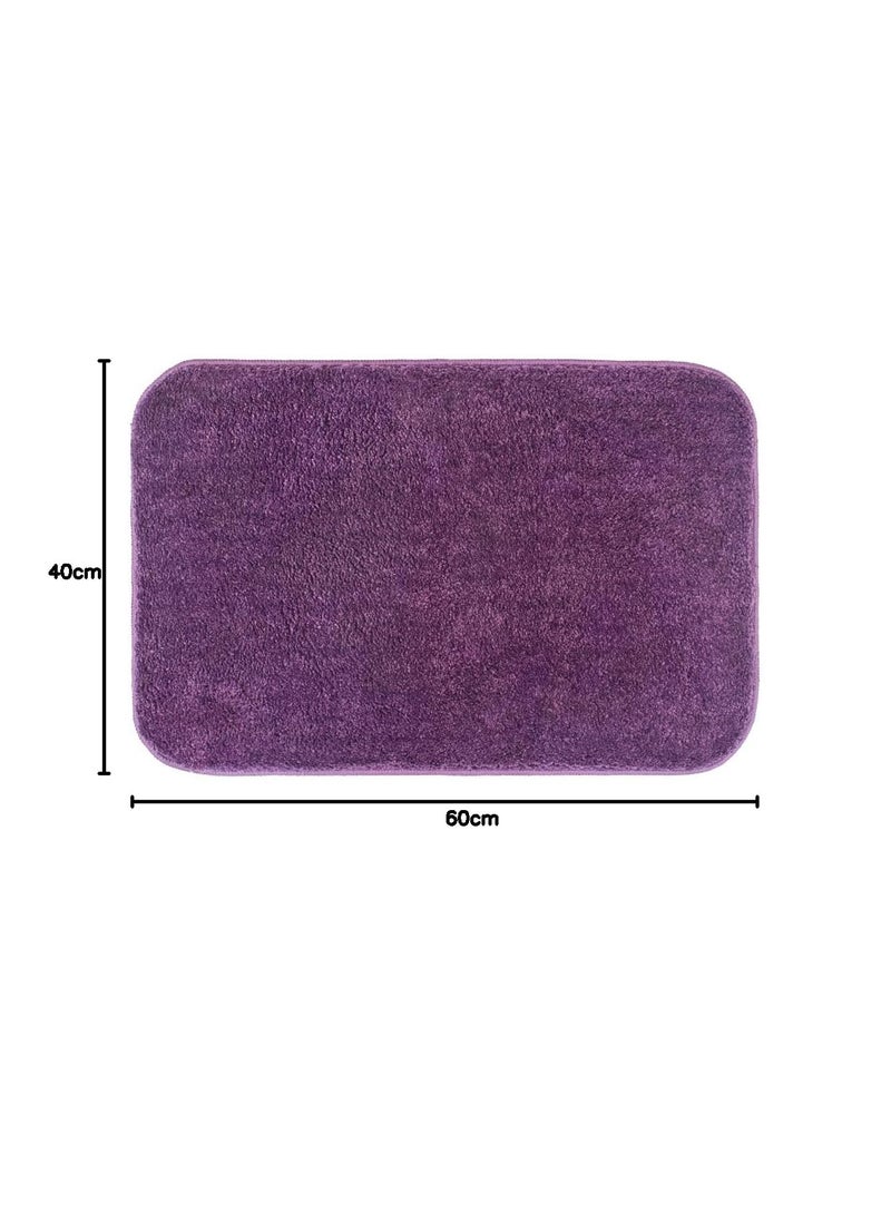Freelance - Freelance Vista Microfibre Main Entrance Doormat, Home Bathroom Floor Door Mats, Bath Mat, 60 x 40 cm, Purple - Image 1