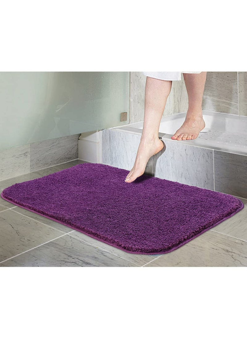 Freelance - Freelance Vista Microfibre Main Entrance Doormat, Home Bathroom Floor Door Mats, Bath Mat, 60 x 40 cm, Purple - Image 1