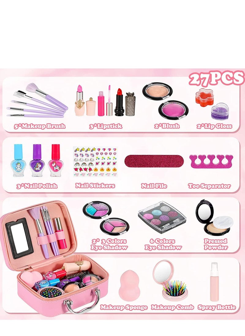 Rightsure Kids Makeup Kit for Girl, Washable Makeup for Girls, Real Play Makeup Set for Kids Little Girls Toddlers, Safe Dress Up Toys for Girls Princess, Birthday Gift for Girls Ages 4 5 6 7 8 9  - Image 2