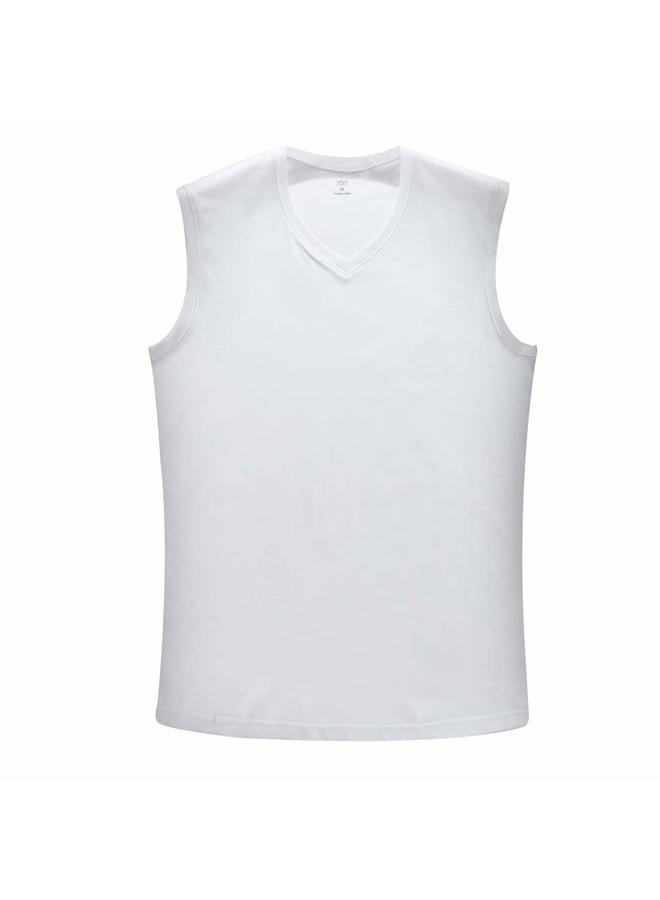 Y2Y2 Men's Sleeveless V-Neck T-Shirt, White, Big and Tall 5XL (62"-64") - Image 5