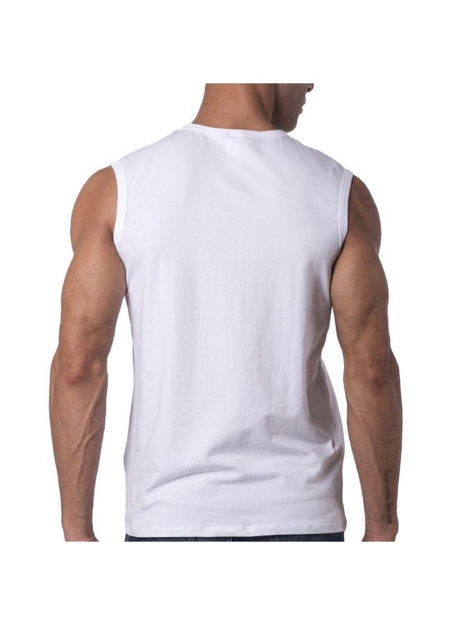 Y2Y2 Men's Sleeveless V-Neck T-Shirt, White, Big and Tall 5XL (62"-64") - Image 4
