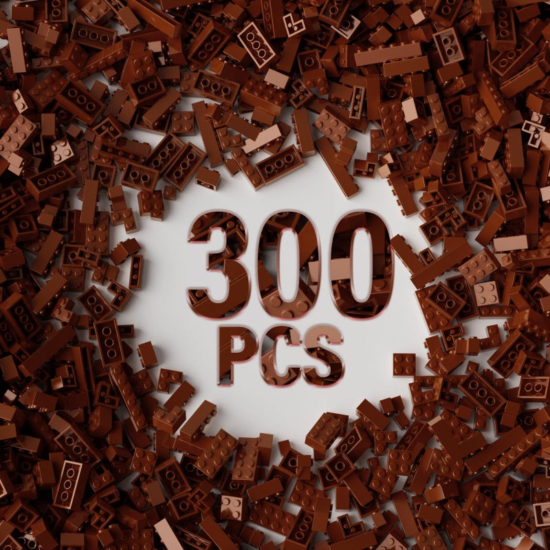 YUJHITP 300 Piece Brown Bricks Bulk Assortment Pack 12 Size Brown Brick Accessories for Building Compatible with Lego Parts and Pieces - Image 3
