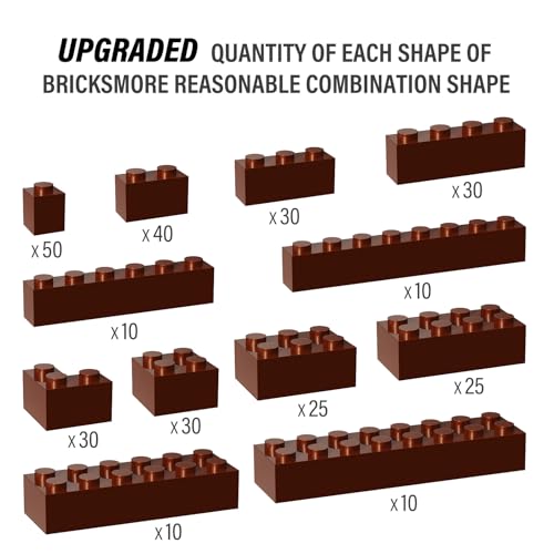 YUJHITP 300 Piece Brown Bricks Bulk Assortment Pack 12 Size Brown Brick Accessories for Building Compatible with Lego Parts and Pieces - Image 5
