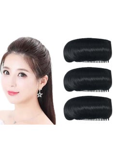 Elandy 3PCS Hair Bun Invisible False Hair Clip Bump It Up Volume Hair Base Fluffy Hair Pad Styling Insert Tool for Women Girls