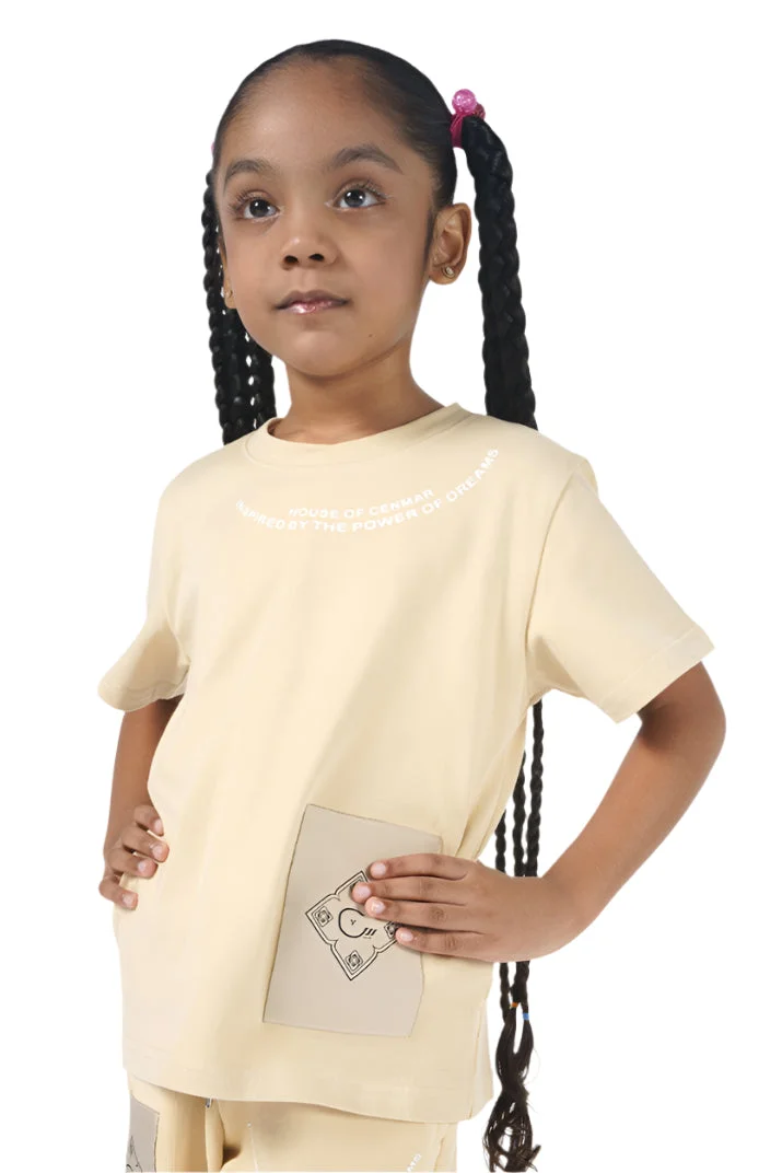 هاوس اوف سينمار Beige T-Shirt With Power Of Dreams Print