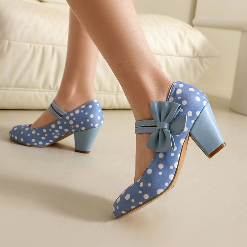 Spring 2025 Single Sweet Bow High Heel 32-48 Size Shallow Mouth Wave Point Ladies Shoes - Image 5