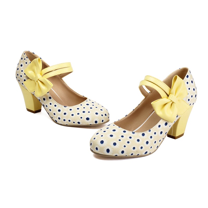 Spring 2025 Single Sweet Bow High Heel 32-48 Size Shallow Mouth Wave Point Ladies Shoes - Image 1