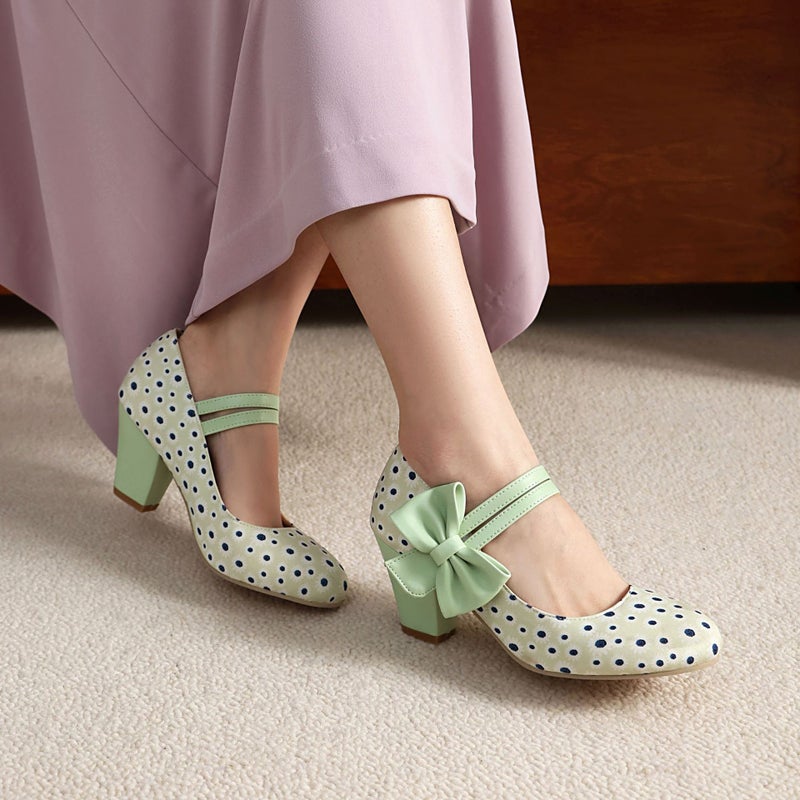 Spring 2025 Single Sweet Bow High Heel 32-48 Size Shallow Mouth Wave Point Ladies Shoes - Image 2