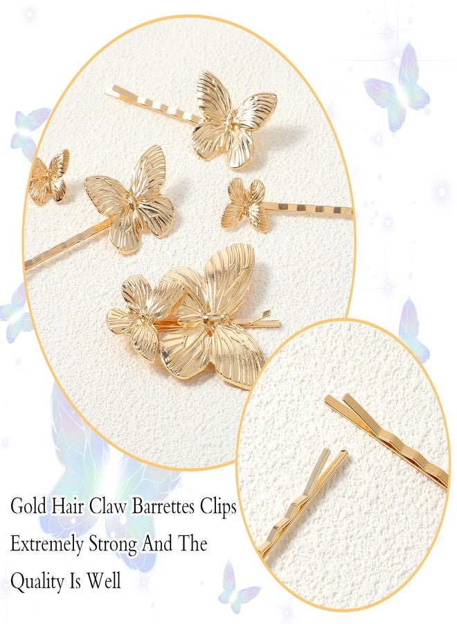 Ymapinc Gold Butterfly Hair Clips, 5Pcs Hair Pins Styling Accessories for Women Wedding Engagement Party Dating Prom Dress Gifts for Mother - Image 3