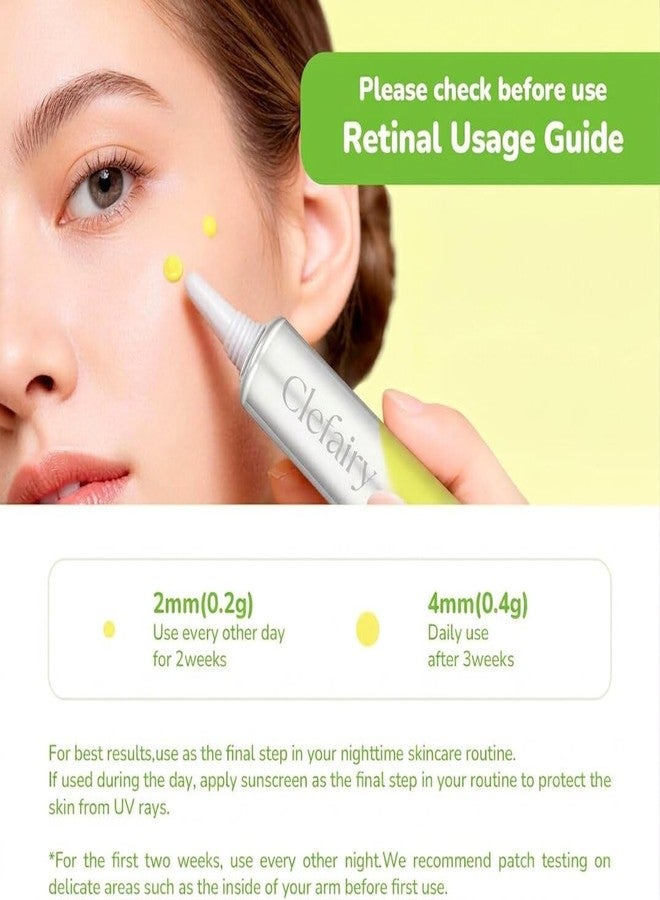 Clefairy Retinal Shot Tightening Booster, Retinol Cream, Retinol Night Cream for Women Anti Aging, Wrinkles & Fine Lines, Retinol Serum for Face Moisturiser, Firmer Skin, Boosts Skin Renewal, 15ml - Image 2